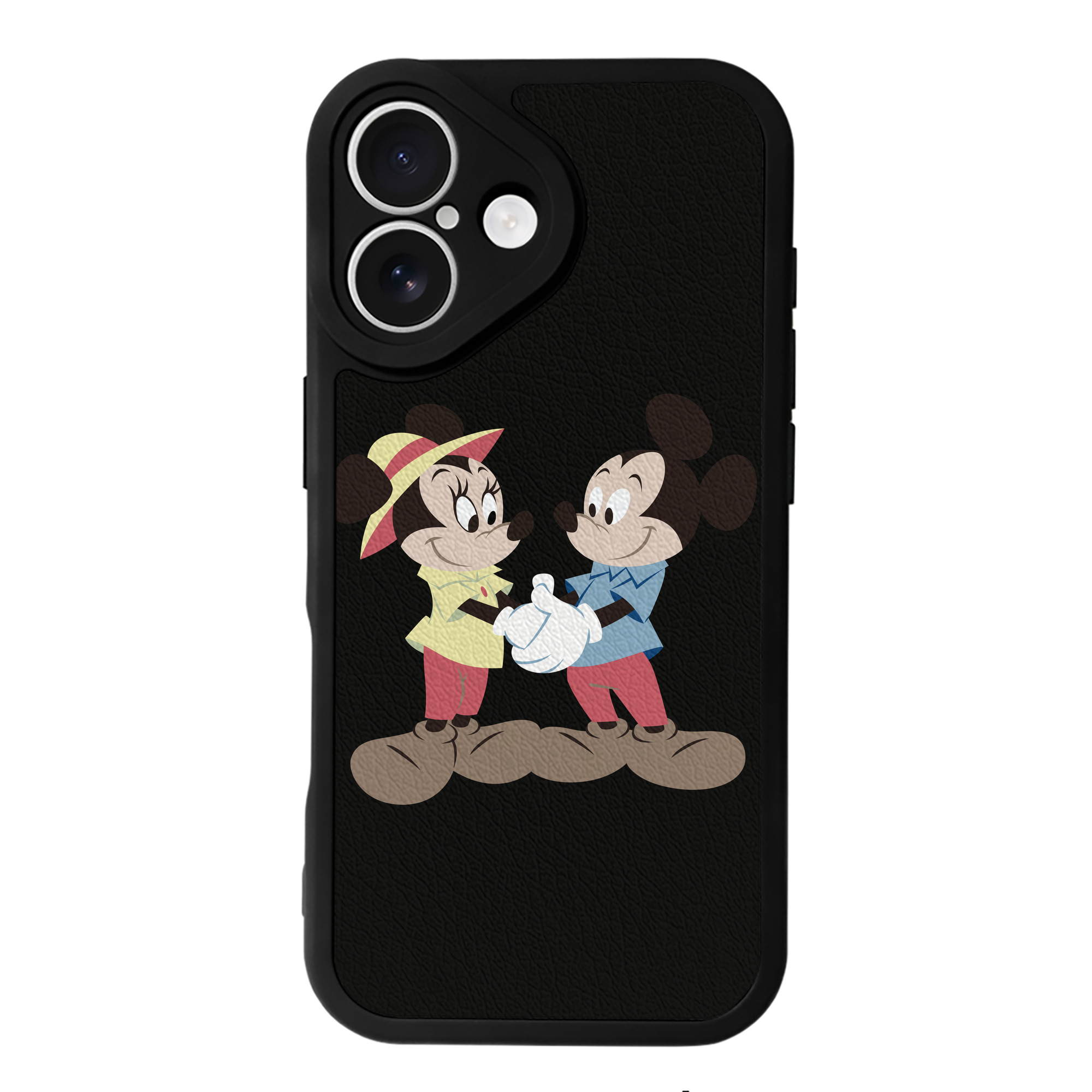 （画像用） ミッキーマウス Mickey Mouse 【iPhone 16シリーズ対応】シリコンスマホケース（レザー調） 材質：シリコン